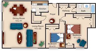 Two bedroom one bathroom floor plans. Two Bedroom Apartments 4000 Massachusetts Avenue Apartments