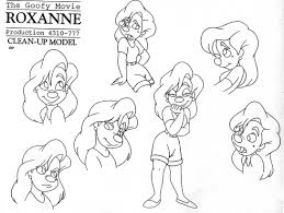 Female characters wear slinky outfits and act seductively. Roxanne Goofy Movie Character Design Disney Goofy Movie Cartoon Character Design