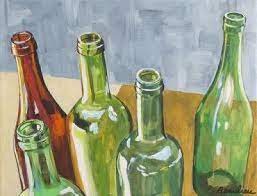 How To Paint A Glass Bottle On Canvas Bottle Drawing Art Tutorials Acrylic Bottle Painting