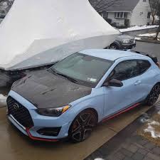 Hyundai says this veloster n's engine makes above 320 horsepower. the car has upgraded turbocharger internals with a tune to take advantage the veloster n is very good, and these mods sound great. Ts Style Carbon Fiber Hood For 2019 2021 Hyundai Veloster Veloster Turbo Veloster N Socal Garage Works