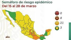 Probablemente del 15 al 30 de junio de 2020 el semáforo podría cambiar a naranja, en julio a amarillo, y hasta agosto o septiembre a verde. Mapa Del Semaforo Epidemiologico En Mexico Del 15 Al 28 De Marzo As Mexico