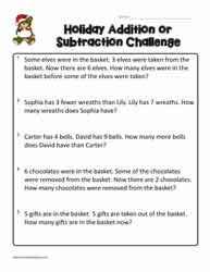 Problem solving addition and subtraction grade 3. Christmas Addition And Subtraction Word Problems Worksheets