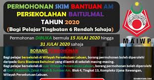 Petunjuk teknisbantuan operasional sekolah (bos)sekolah menengah atastahun 2013direktorat pembinaan smadirektorat jenderal pendidikan menengahkementerian pendidikan dan kebudayaantahun 2013. Permohonan Skim Bantuan Am Persekolahan Baitumal 2020 Kini Dibuka Edu Bestari