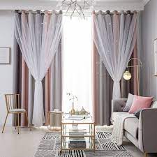 Free 2 Day Shipping Buy 2 Layer Blackout Sheer Curtains Starry Hollow Out Stars Living Room Decor Curtains Curtains Living Room Modern Curtains Living Room