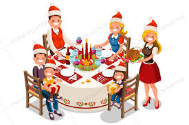 Here's a list of the top 10 christmas cartoons. Family Holiday Dinner Party Illustration Image Illustration