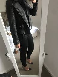 All Saints Women S Black Pitch Leather Biker Jacket Uk 8 Small Leather Denim Leather Biker Jacket Jackets Uk