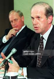 Rodney Chase , Deputy Group Executive of British Petroleum, listens... News  Photo