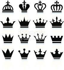 simple crowns black and white set 王冠 イラスト パターンデザイン デザイン