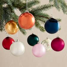 Glass Ball Ornament Set West Elm In 2020 Ornament Set Glass Ball Ornaments Modern Christmas Ornaments