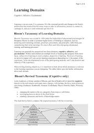 Blooms Taxonomy Learning Domains