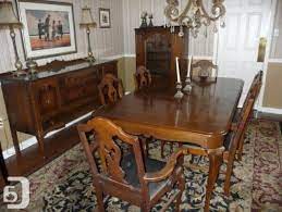 It's definitely difficult task but like a diamond this vintage dining table and chairs set, once found, will be priceless. Pin By Sharon On Home Antique Dining Room Sets Antique Dining Room Furniture Antique Dining Room