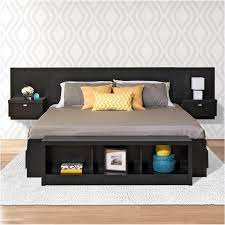 As opposed to a bed with visible legs, a floating platform bed has a center support. Bowery Hill King Platform Storage Bed With Floating Headboard In Black Bh 437330 265284