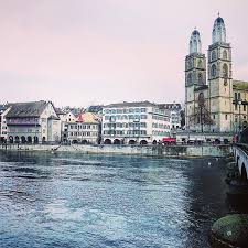 Views Over The River Limmat In Zurich Towards The Grossmunster A Great Place To Take Visitors Is Up The 187 Steps To The Top Of The Right Tower To Zurich Stadt