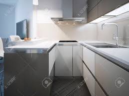 Shaker kitchens featuring authentic painted shaker furniture and modular designs for a great value. Kitchen Scandinavian Style White Matt Furniture And Acrylic Countertop And Backsplash 3d Render Stock Photo Picture And Royalty Free Image Image 46284501