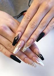 Black Acrylic Nail Designs 2020 19 Top Awesome Coffin Nails Design You Must Try 4 In 2020 Edgy Nails Stylish Nails Black Acrylic Nails