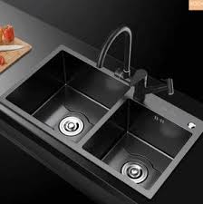 Check spelling or type a new query. Daxon Black Nano Stainless Steel Double Kitchen Sink With Soap Dispenser Double Kitchen Sink Double Stainless Steel Kitchen Sink Black Kitchen Sink