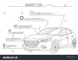 smart or intelligent car vector concept futuristic automotive technology with autonomous driving driverless cars vect car vector concept vector illustration