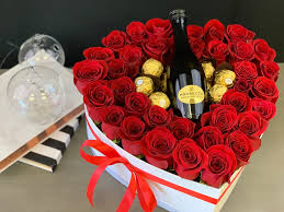 The chocolate and prosecco hamper takes celebration to the next level. Gift Heart Shaped Box With Red Roses Chocolate Champagne