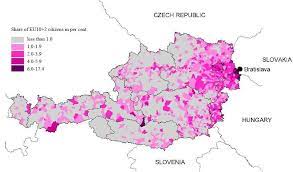 Map Of Eu Migrants In Austria As A Percentage Of The Population Map Austria Bratislava