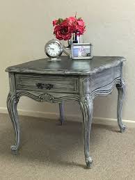 Beautiful French Provincial End Table Slightly Distressed The Top Was Enhanced With A Gorg Chalk Paint Furniture Diy Painting Furniture Diy Painted End Tables