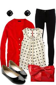 Black And Red Cardigan I Don T Know About You But I Ve Always Loved The Combination Of A Solid Red Cardigan And A Black Red Outfit Casual Clothes Business Casual Outfits For Women