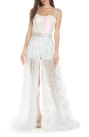 Mac Duggal Sequin Beaded Romper With Detachable Overskirt 398 Nordstrom Lookastic