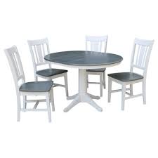 Chair:length 4cm(1 9/16), depth 4cm(1 9/16), height 8.3cm(3 1/4). 36 Valerie Round Extendable Dining Table With 4 Chairs White Heather Gray International Concepts Target