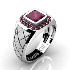 Available in three colors of 14k gold, this stylish band will stand the test of time. Mens Modern 14k White Gold 1 25 Ct Princess Ruby Wedding Ring R1131 14kswgrr Bae Jewel Co