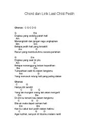Kunci Gitar Lagu Last Child Pedih Chordtela Chord Gitar Dan Lirik Lagu Indonesia Terbaru