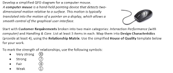 This is how to draw a computer mouse, and you can learn by drawing along with . 20 Develop A Simplified Qfd Diagram For A Computer Chegg Com