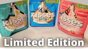 I've included several hershey kiss cookies without peanut butter, a variety of kiss types (because they make so many good ones now!), and a many more. Limited Edition Hershey Kisses Strawberry Ice Cream Cone Cookies N Creme Birthday Cake Youtube