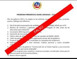 Fin a las afp, refundar las policías y cambios a horas de trabajo. Programa Presidencial De Jadue Que Se Viralizo Es Falso