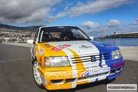 This top race attracts a number of european competitors, whose skilful driving is tested by the island's mountainous routes, winding roads and unpredictable weather. Peugeot 309 Rali Vinho Madeira 2017 Filipe Gouveia Felisberto Nobrega Flickr