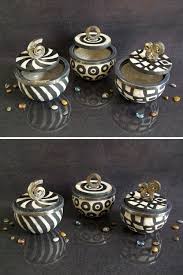 Black And White Ceramic Canisters Black And White Canisters With Lid Personalized Raku Pottery Etsy Ceramic Jewelry Box Pottery Canister Sets Raku Pottery