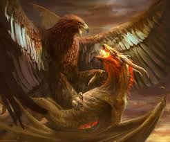 Eagle And Dragon By Manzanedo Deviantart Com On Deviantart Fantasy Creatures Art Dark Fantasy Art Creature Concept Art