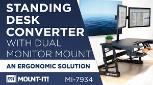 I've seen a lot of people get the frame to convert into a standing desk to save money on the whole desk. Sit Stand Workstation Standing Desk Converter With Dual Monitor Mount Combo Mi 7934 Youtube
