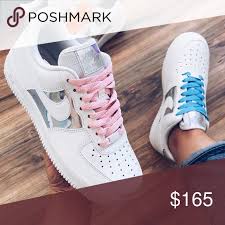 Black Air Forces With White Laces Nike Air Force 1 Customized Lace Nike Air Force Nike Air Nike