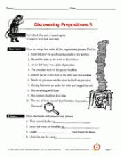 We have seen prepositions of place, so on this new entry, we can study, practice and play a preposition game. Discovering Prepositions 5 Printable 3rd 6th Grade Teachervision