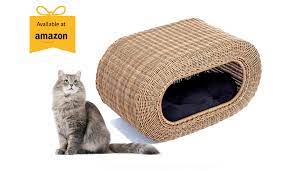 Product title funcee fluffy luxe pet bed for dogs cats warm round. D Garden Wicker Cat House Is All About Comfort And Class