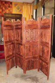 Attractive Room Divider With Antique Style Handcarved Authentic Screen 4 Panels Room Divider Screen Room Divider Vintage Boho Room