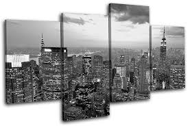 Black And White Cityscape Painting New York Nyc Skyline City Multi Canvas Wall Art Picture Print Va 3 Canvas Painting Ideas Black And White City Wall Art Nyc Rooms City Theme Bedrooms