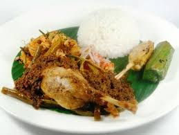 Nasi Campur Bali A Balinese Dish Of Rice Topped With Bebek Betutu Sate Lilit Be Paseh Urapan And Sambal Matah