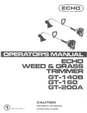 Fichier pdf435 kb, 24 pages. Echo Gt 200a Manuals Manualslib