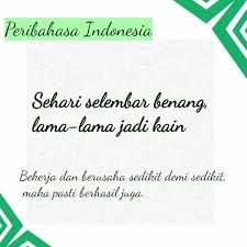 Sedikit demi sedikit lama lama menjadi bukit arti peribahasa : Facebook