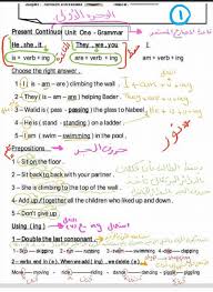 شرح قواعد الوحدة الاولي والثانية والثالثة في اللغة الانجليزية للصف الرابع الفصل الدراسي الاول 2018 2019