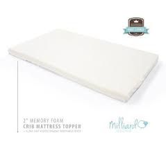 Milliard 2 Inch Ventilated Memory Foam Crib Toddler Bed Mattress Topper With Removable Waterproof 65 Perce Crib Mattress Topper Crib Mattress Pad Crib Mattress