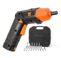 WEN 49140 4V Max Lithium Ion Rechargeable Cordless Electric Screwdriver and Flashlight with Carrying Case and 40+ Accessories