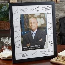 Personalization is the key that can turn your retirement gifts into cherished mementos. Personalized 8x10 Retirement Signature Photo Frame Office Gifts