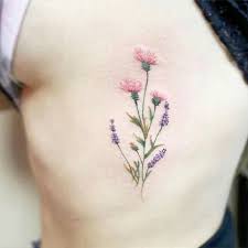 Pastel Flowers Tattoo Dainty Tattoos Carnation Tattoo Thistle Tattoo