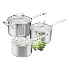 Even today, all scanpan pots and pans are made by hand in denmark using environmentally friendly aluminum and a safe casting process that's 100 percent free of potentially harmful chemicals, such as pfoa and pfos. Scanpan Impact Saucepan Set 16cm 18cm And 20cm Briscoes Nz